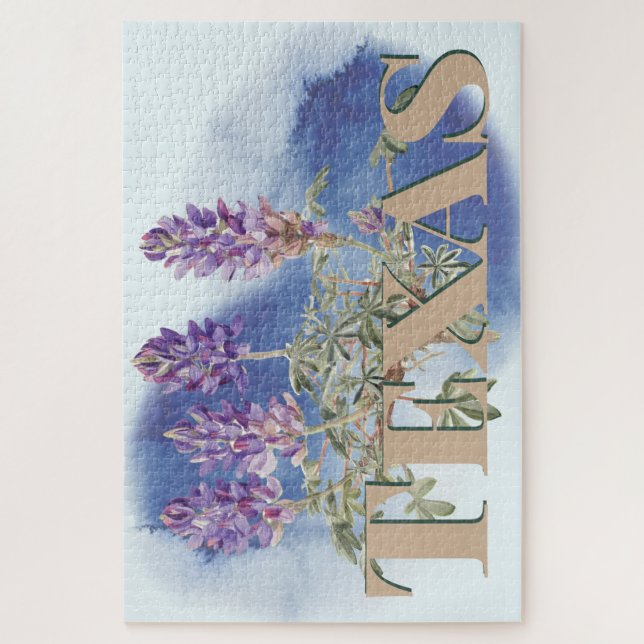 Botanisches Texas Bluebonnet 2 Puzzle (Vertikal)