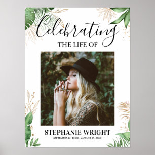 Botanisches Trauer-Willkommensschild - Feier des L Poster