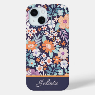 Botanisches üppiges Blumenmuster Skriptname Case-Mate iPhone Hülle