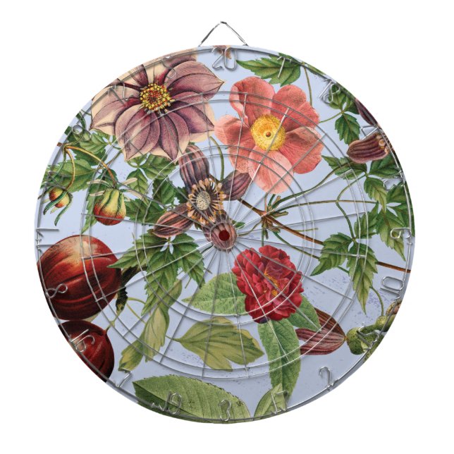 Botanisches Vintage-Design Dartscheibe (vorne)