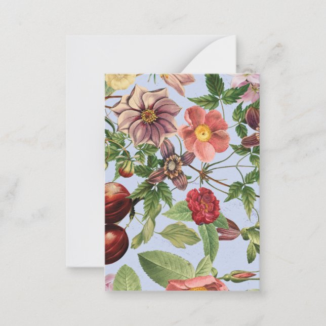 Botanisches Vintage-Design Mitteilungskarte (Vorderseite)
