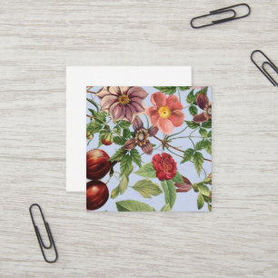 Botanisches Vintage-Design Quadratische Visitenkarte