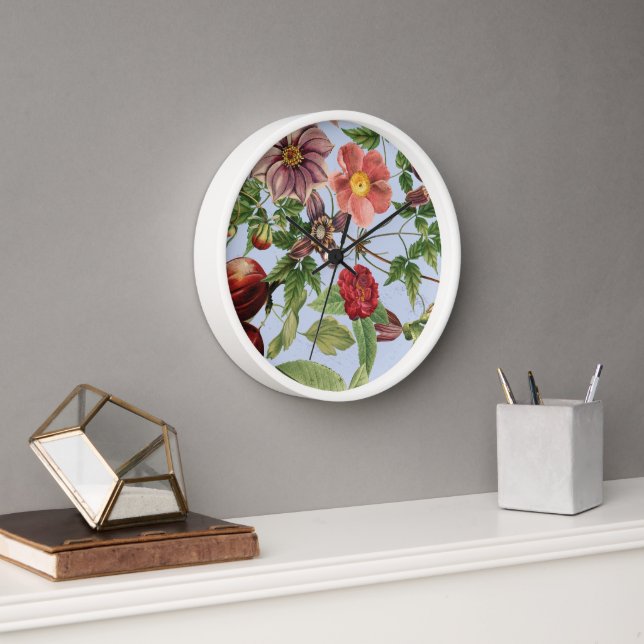 Botanisches Vintage-Design Uhr (Büro)