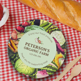 Botanisches Vintages Gemüse, lokaler Bauer Pappteller