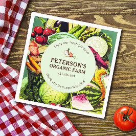 Botanisches Vintages Gemüse, lokaler Bauer Serviette