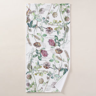 Botanisches Vintages Klee-Blumen-Bad-Tuch-Set Badhandtuch Set