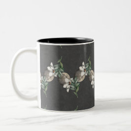 Botanisches Vintages Retro-Muster Zweifarbige Tasse