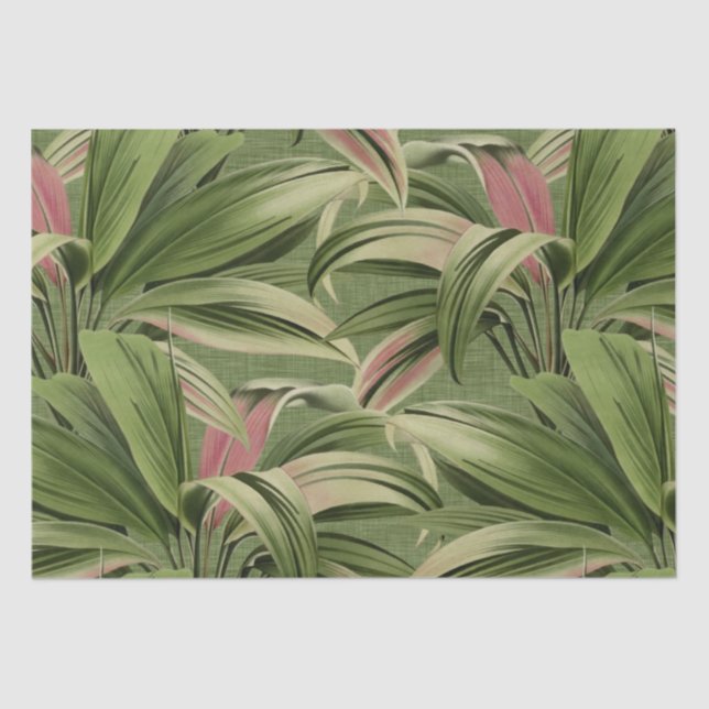 Botanisches Vintages tropisches Palm Seidenpapier (Vorderseite)