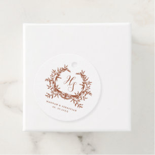 Botanisches Wappen aus elegantem Monogramm Geschenkanhänger