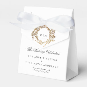 Botanisches Wappen-Hochzeit mit klassischem Gold M Geschenkschachtel