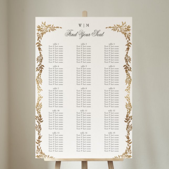 Botanisches Wappen-Hochzeit mit klassischem Gold M Poster (Von Creator hochgeladen)