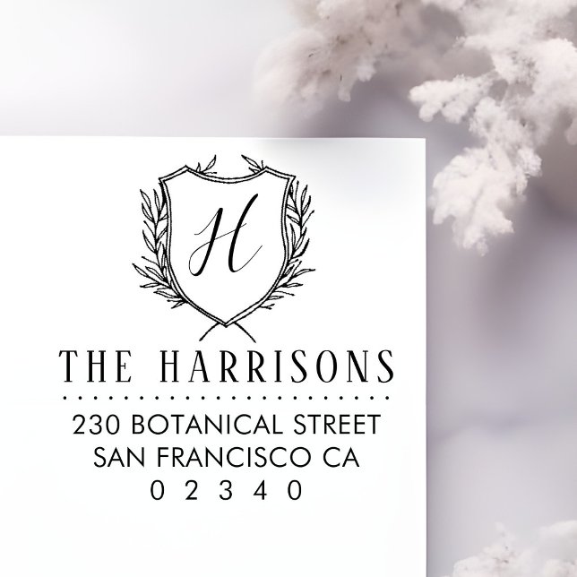 Botanisches Wappen, kundenspezifisch Monogramm und Gummistempel (Von Creator hochgeladen)