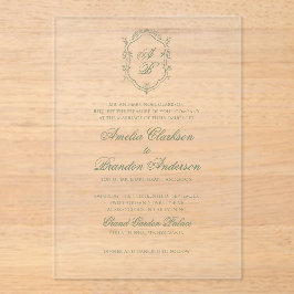 Botanisches Wappen-Monografie Acryleinladungen