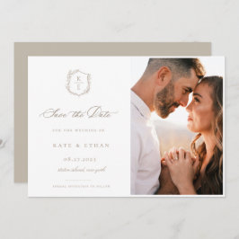 Botanisches Wappen Monogram Wedding Foto Save The Date