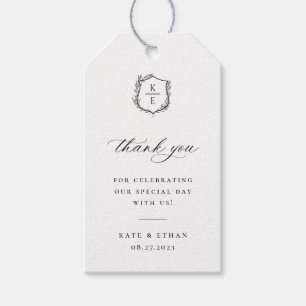 Botanisches Wappen Monogramm Hochzeit Geschenkanhänger