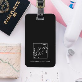 Botanisches Wappen | Zeitlose Monogramm Gepäckanhänger