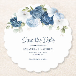 Botanisches Wasser mit floraler Farbe Save the Dat Untersetzer