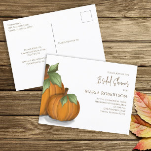 Botanisches Wasserfarben Herbstpumpen-Brautparty Postkarte