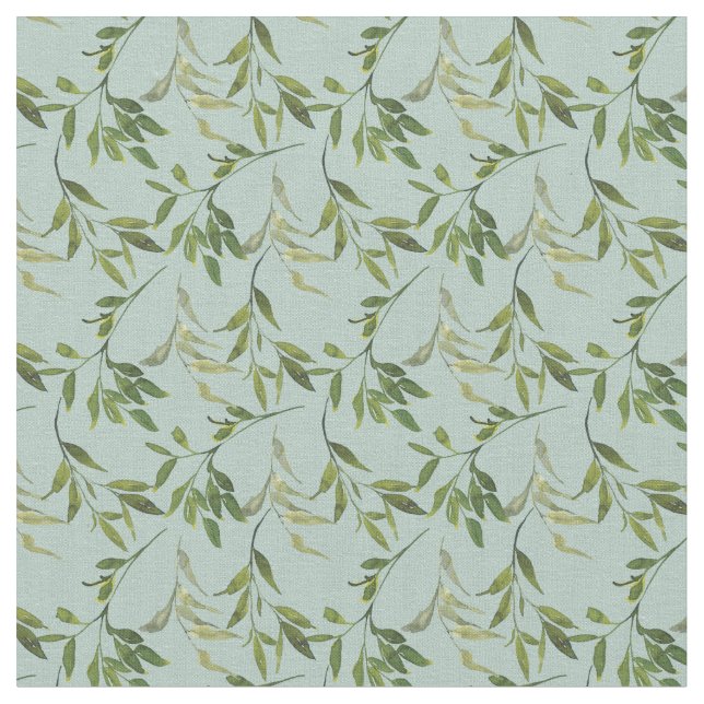 Botanisches Wasserfarbenleaf Stoff (Nahaufnahme)