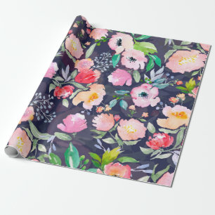 Botanisches Wasserfarbenmuster und nahtlos b Geschenkpapier