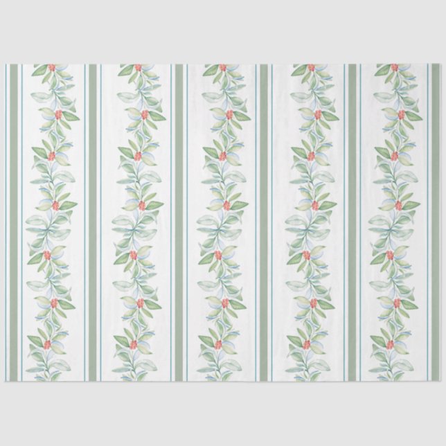 Botanisches Wasserfarbenpapier zum Thema Holiday Seidenpapier (Vorderseite)