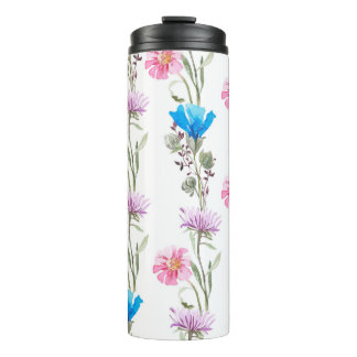 Botanisches Wasserfarbmuster Thermosbecher