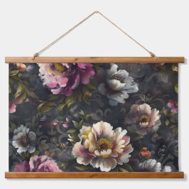 Botanisches Weihnachten aus knackiger Erde Wandteppich Mit Holzrahmen