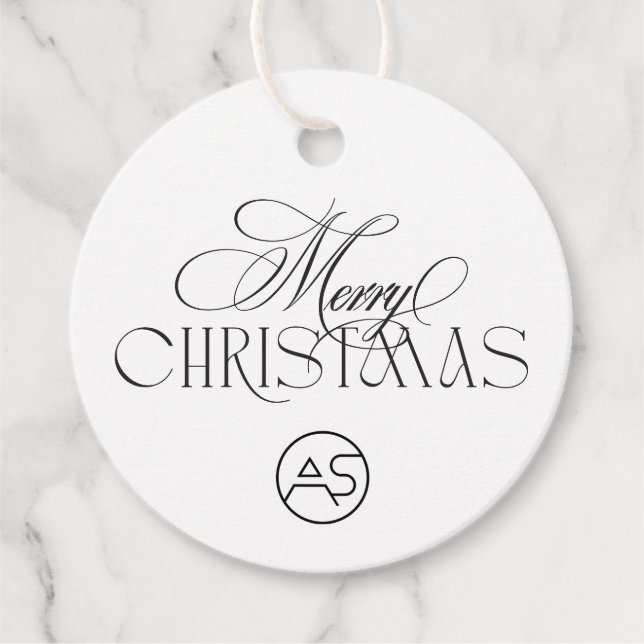 Botanisches Weihnachts-Firmenlogo Geschenkanhänger (Vorderseite)