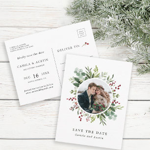 Botanisches Weihnachtsfest - Foto Save the Date Postkarte
