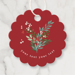 Botanisches Weihnachtsfest Traditionelles Rotes Ge Geschenkanhänger