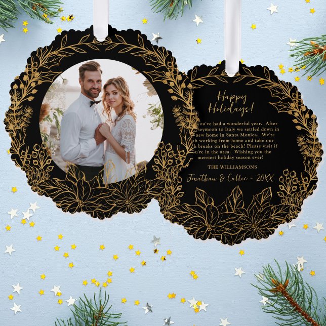 Botanisches Weihnachtskraut-Foto Ornament Karte (Von Creator hochgeladen)