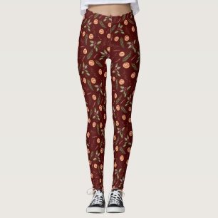 Botanisches Weihnachtsmuster Leggings