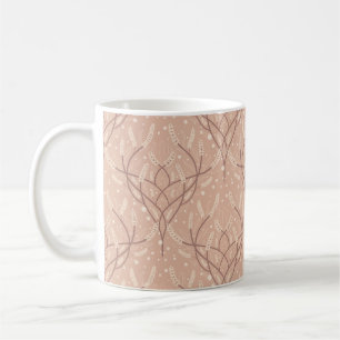 Botanisches Weinmuster mit weichem Rot Kaffeetasse