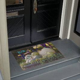 Botanisches Weißes Kürbis-Cornucopia-Foto Fußmatte