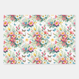 Botanisches Whimsisches Blut 3 Geschenkpapier Set