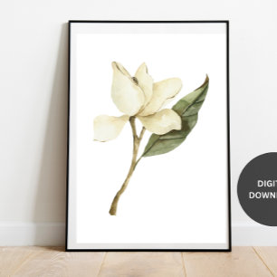 Botanisches Wildblumen-Kunstwerk, minimalistischer Poster