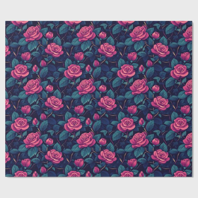 Botanisches Wrapping-Papier der Chic-Rose Geschenkpapier (Flach)