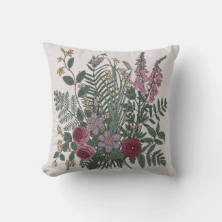 Botanisches Wurfkissen – Vintage-Blumendesign Kissen