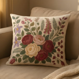 Botanisches Wurfkissen – Vintage-Blumendesign Kissen