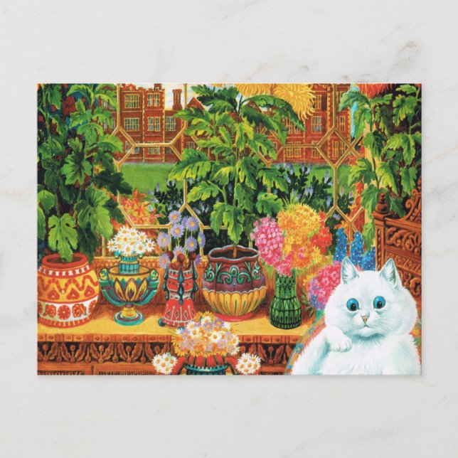 Botaniskatze von Louis Wain Postkarte (Vorderseite)