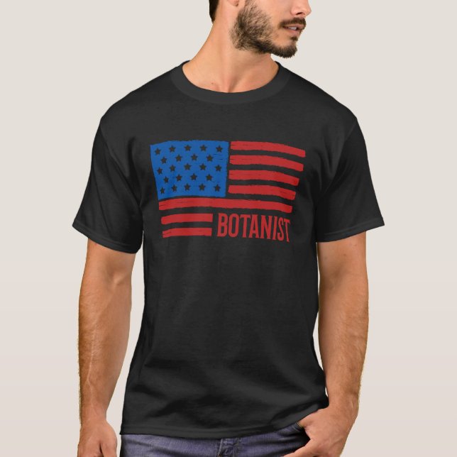 Botanist Distressed Grunge American Flag USA Patri T-Shirt (Vorderseite)