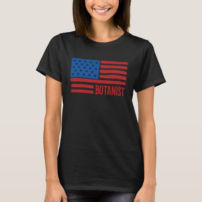 Botanist Distressed Grunge American Flag USA Patri T-Shirt (Vorderseite)
