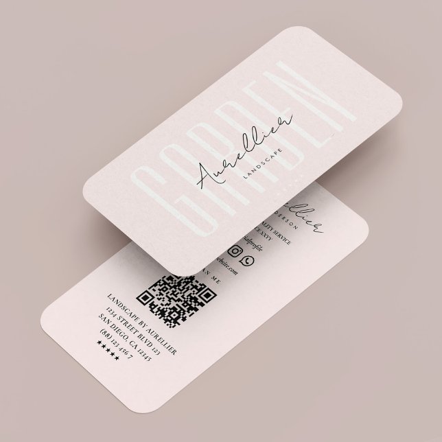 Botanist Landscape Tech Pink Moderner Gartenbaubet Visitenkarte (Modern Horticulturist Botanist Landscape Tech Pink Business Card
)