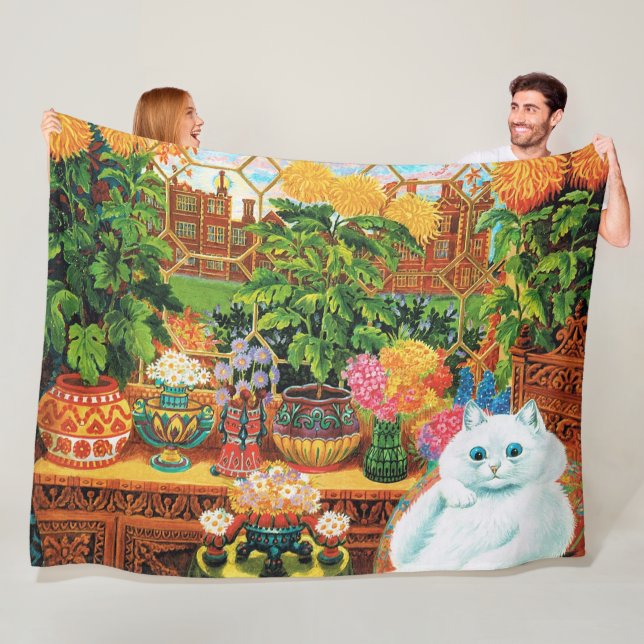 Botanistische Katze, Louis Wain Fleecedecke (Beispiel)