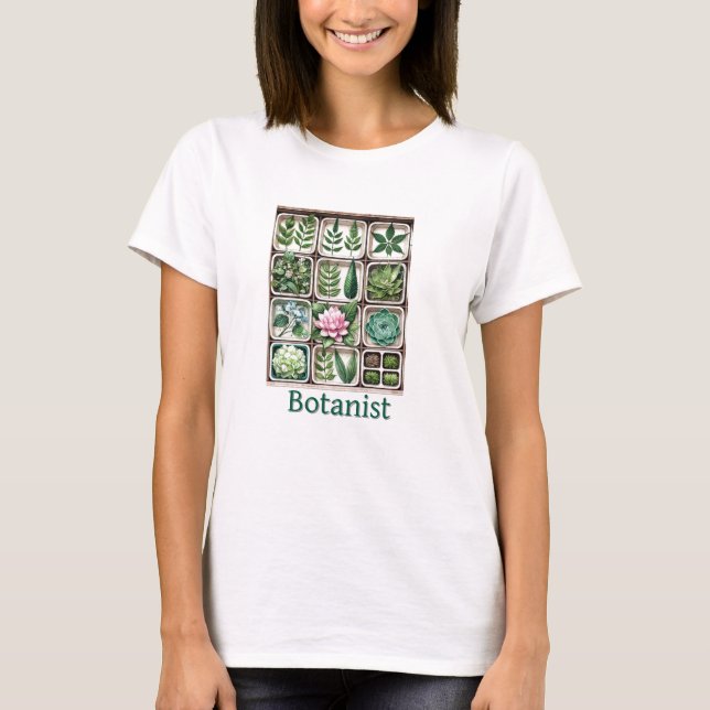 Botanistische Pflanze Enthusiast Grid T-Shirt (Vorderseite)