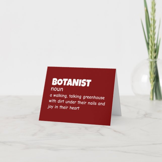 Botany Expert Funny Definition Dankeskarte (Vorderseite)