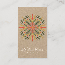 Botany Florist Greenery Mandala Designer Kraft Visitenkarte