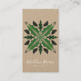 Botany Florist Greenery Mandala Designer Kraft Visitenkarte
