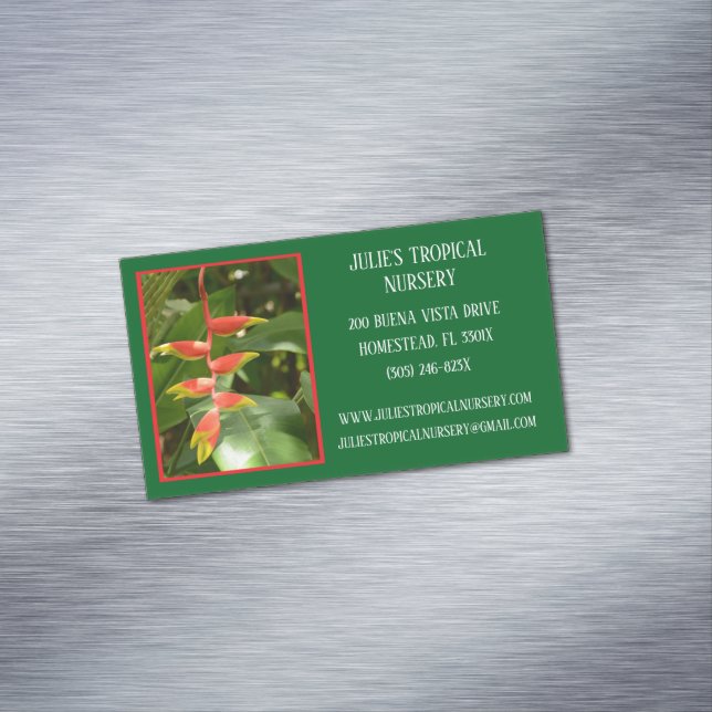 Botany Green Pflanze Kinderzimmer Tropische Pflanz Magnetische Visitenkarte (Beispiel)