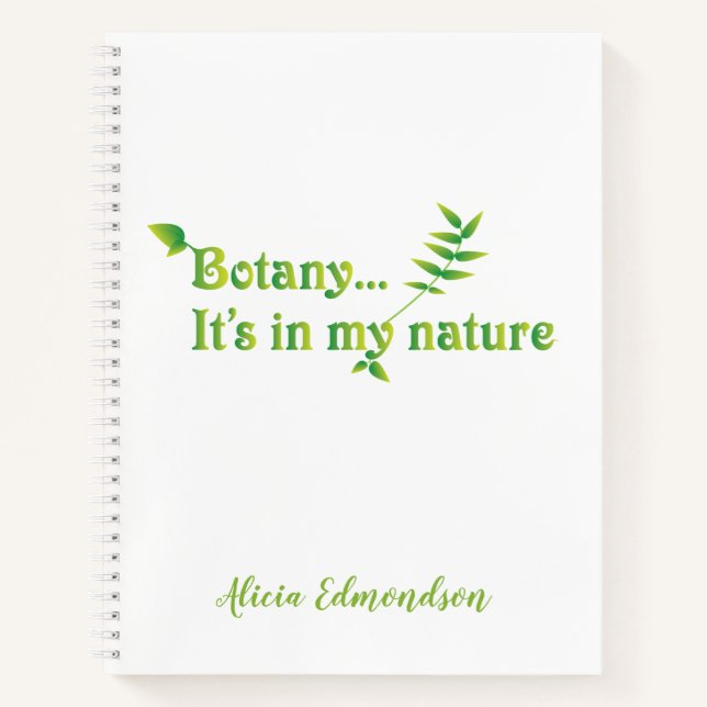 Botany ist in meinem Naturgenuss Notizbuch (Vorderseite)